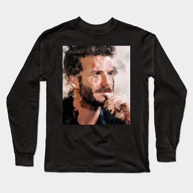 david beckham footba Long Sleeve T-Shirt by nonagobich